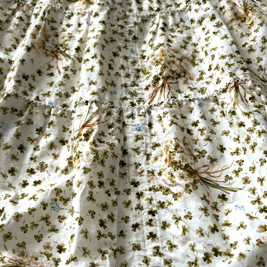 ピンクハウス　綿ローン　チュニック　ピコフリル　四葉のクローバー【訳あり】P49