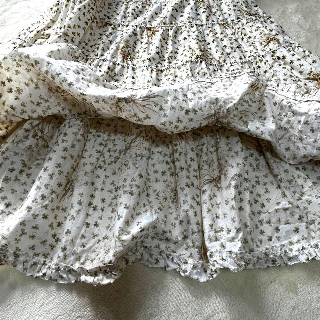 ピンクハウス　綿ローン　チュニック　ピコフリル　四葉のクローバー【訳あり】P49