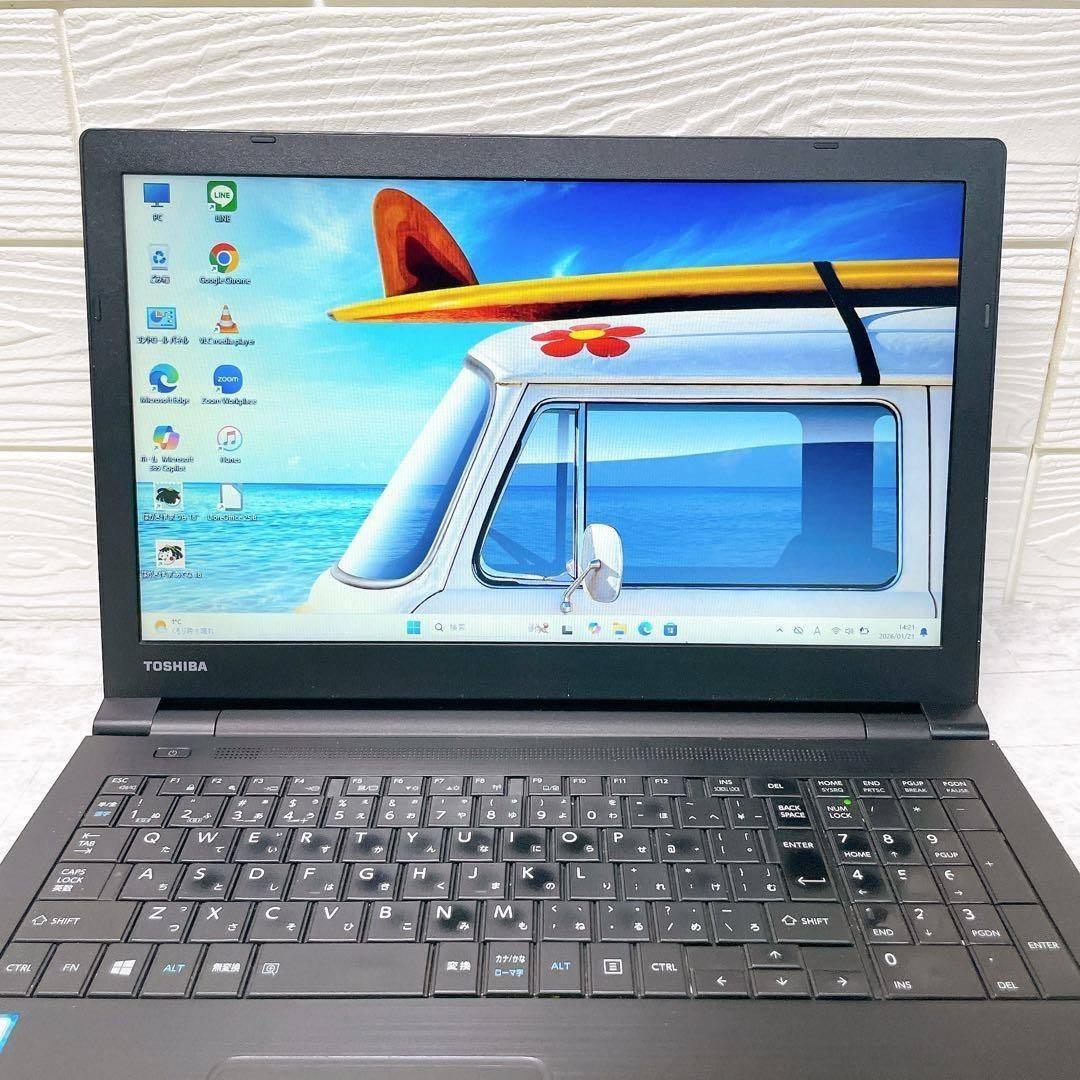 超お買い得✨高速起動✨win11 ノートパソコン SSD 8GB DVD 東芝