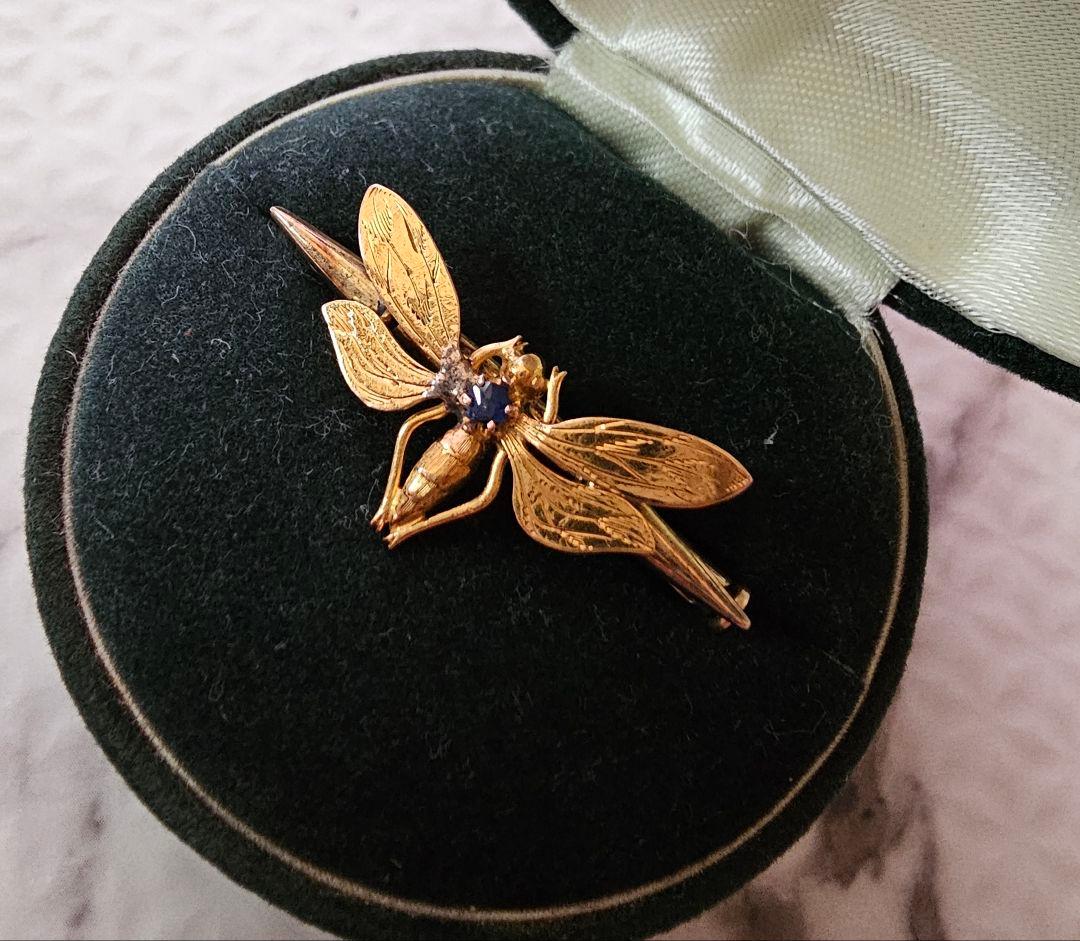 イギリス フランス アンティーク ブローチ 蚤の市 英国 蝶 蜻蛉 骨董市