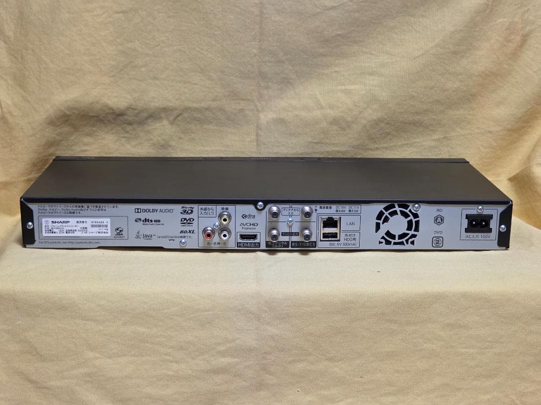 SHARP AQUOS BDレコーダー BD-NW510　2017年製 整備品