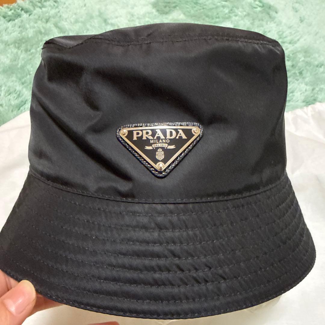 かかい　Prada プラダ　バケットハット　ナイロン　黒　M