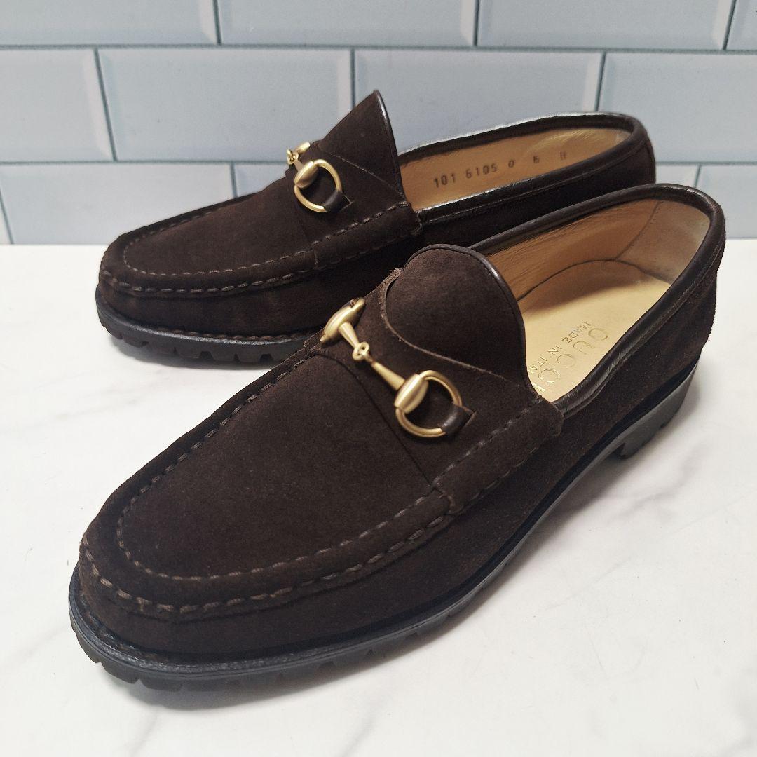 GUCCI グッチ ホースビット ローファー 22 スエード ブラウン