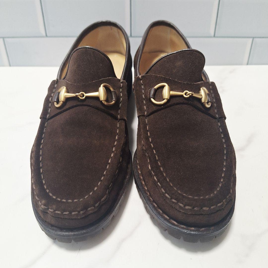 GUCCI グッチ ホースビット ローファー 22 スエード ブラウン