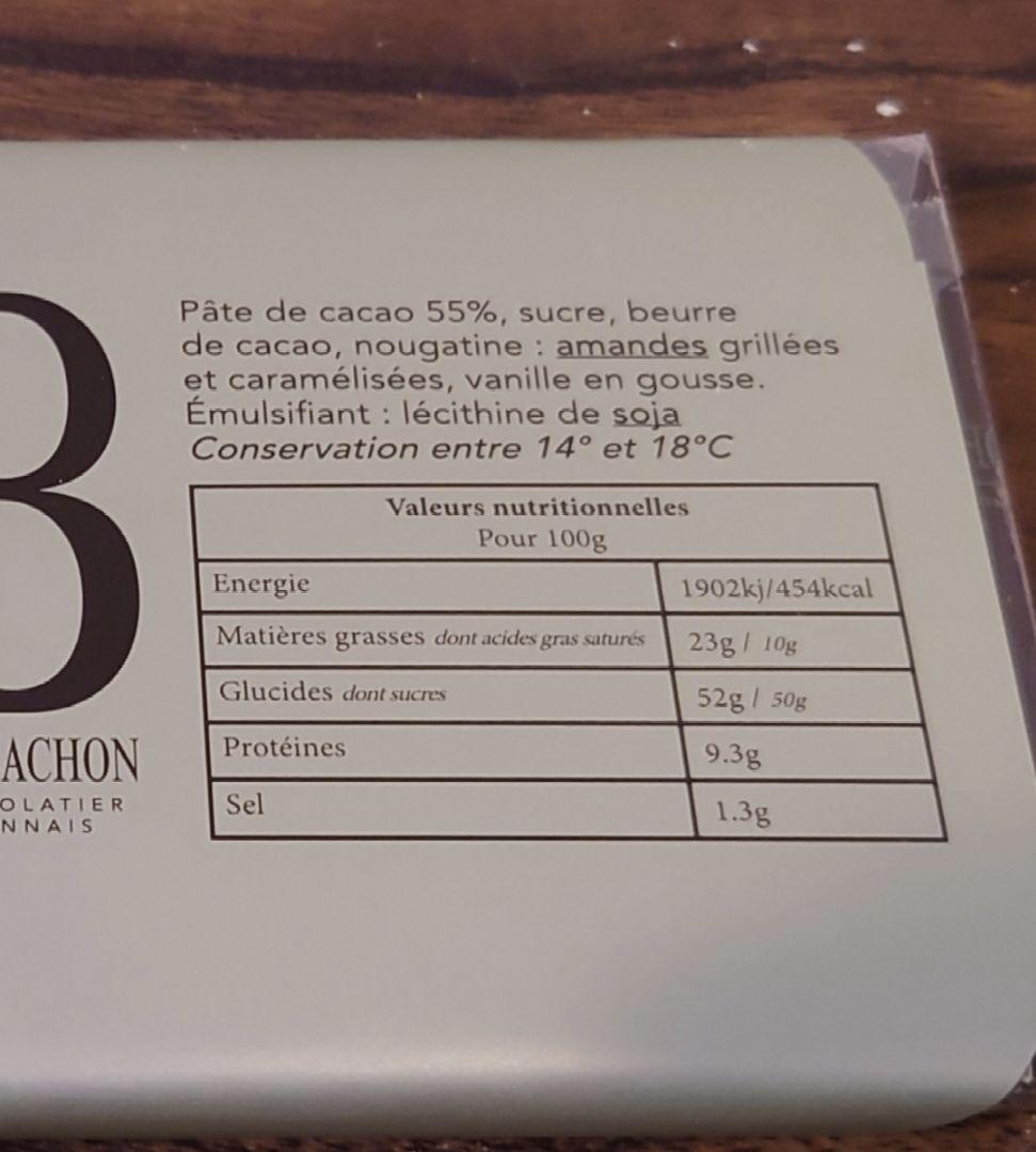 【もあん様 御検討用】BERNACHON Nougatine Noir 150g