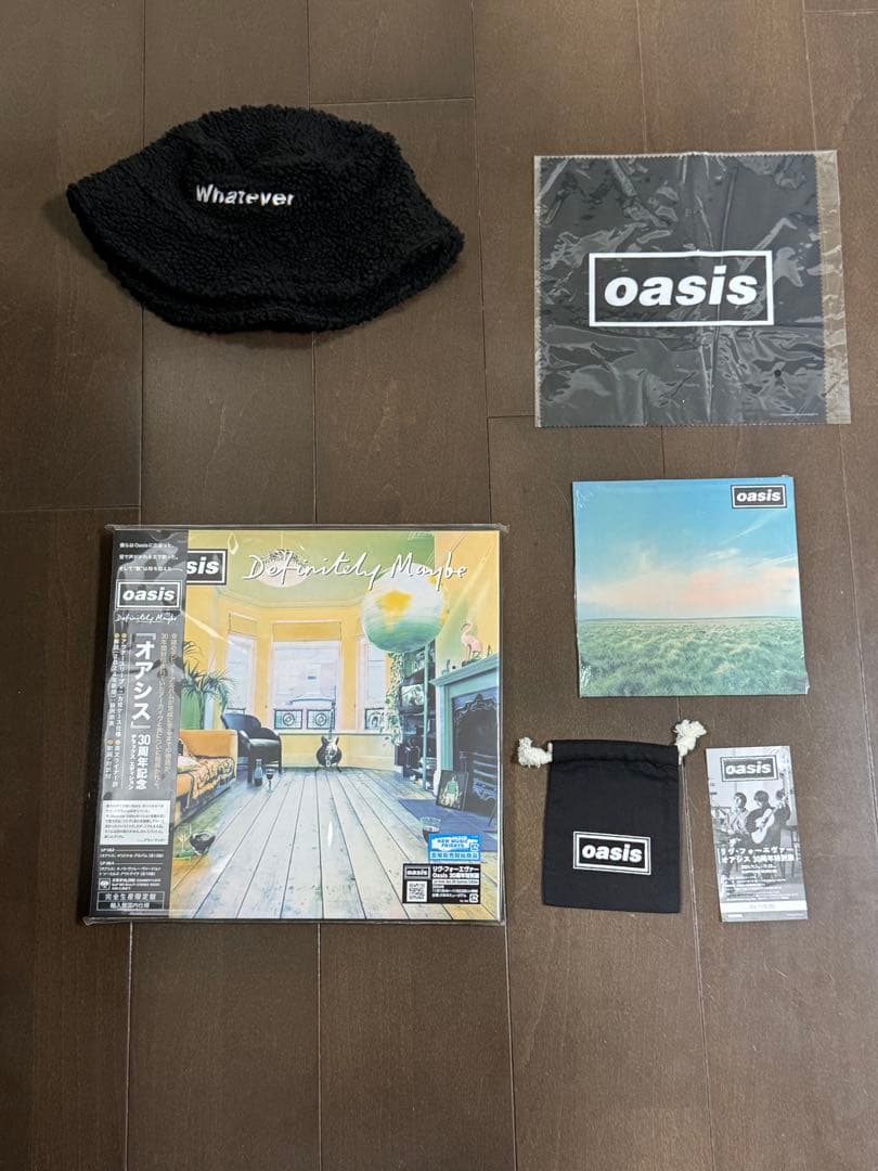 oasis レコード LP シングル チケット オアシス バケットハット 巾着