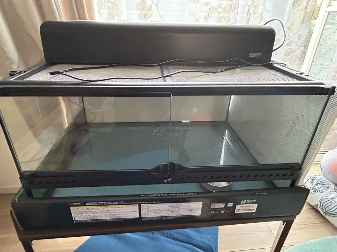 大型ガラス飼育ケージ 二重扉