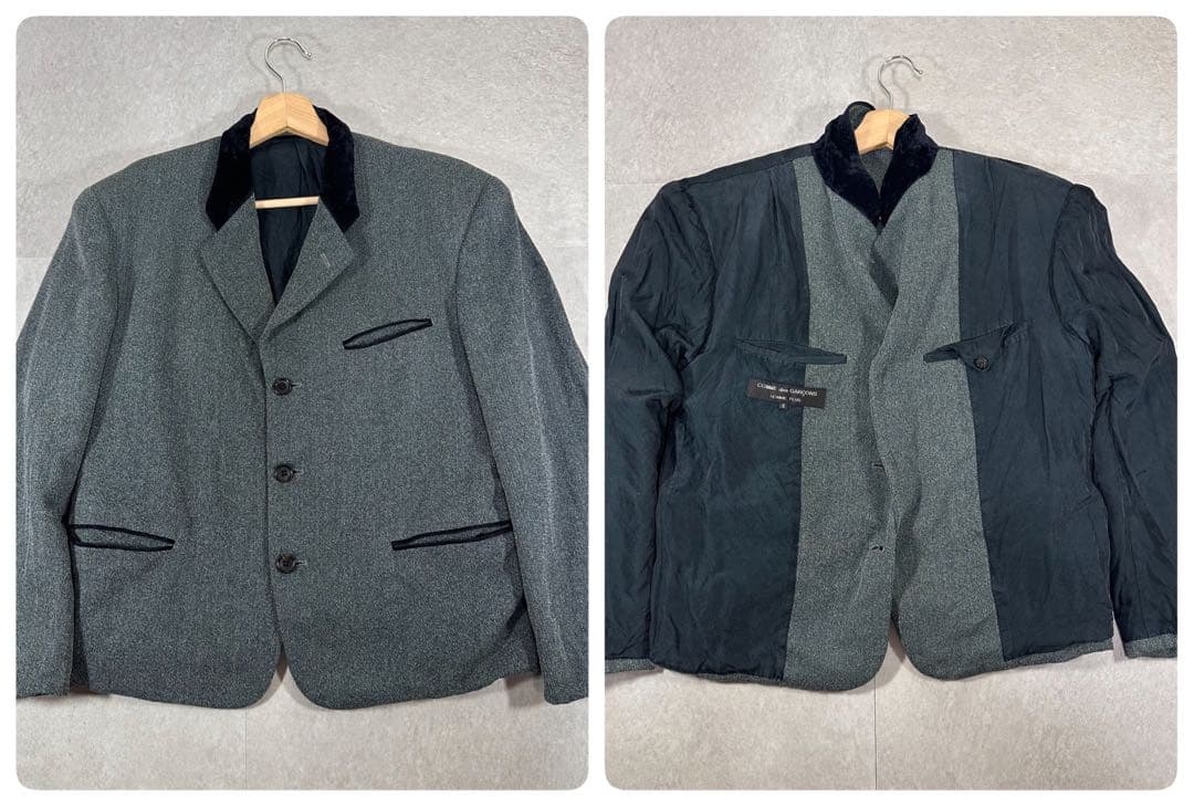 80s コムデギャルソンオムプリュス　テーラードジャケット　リバーシブル ベロア