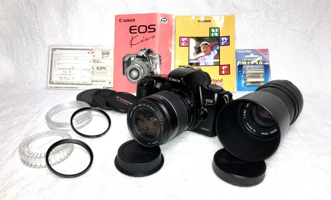 【美品・完動品】初代 Canon EOS Kiss フィルム 一眼レフ Wズーム