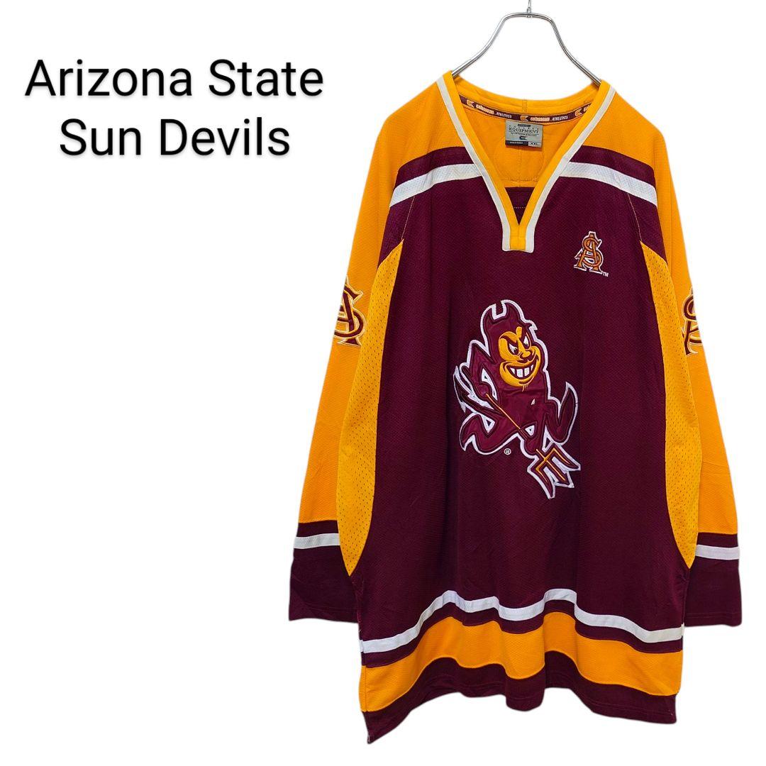 希少 アリゾナ大学 Sun Devils ロゴ刺繍 ゲームシャツ A-3723