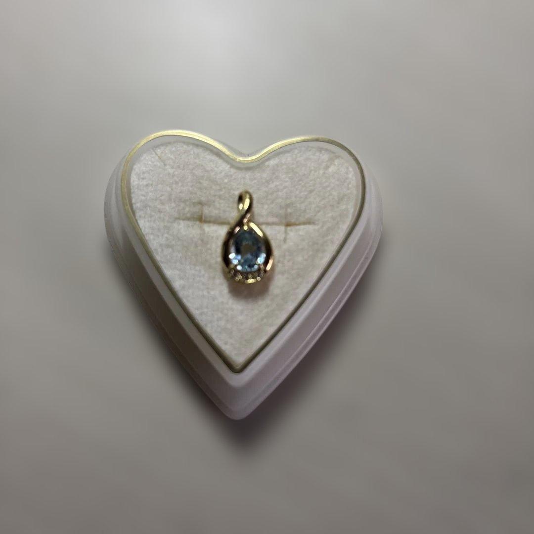 k18 アクアマリンとダイヤのペンダントトップ