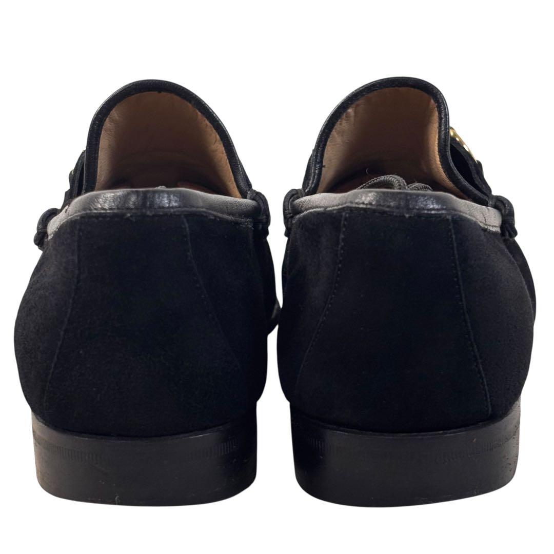 グッチ 6C 23 スエード ホースビット ローファー ブラック 黒