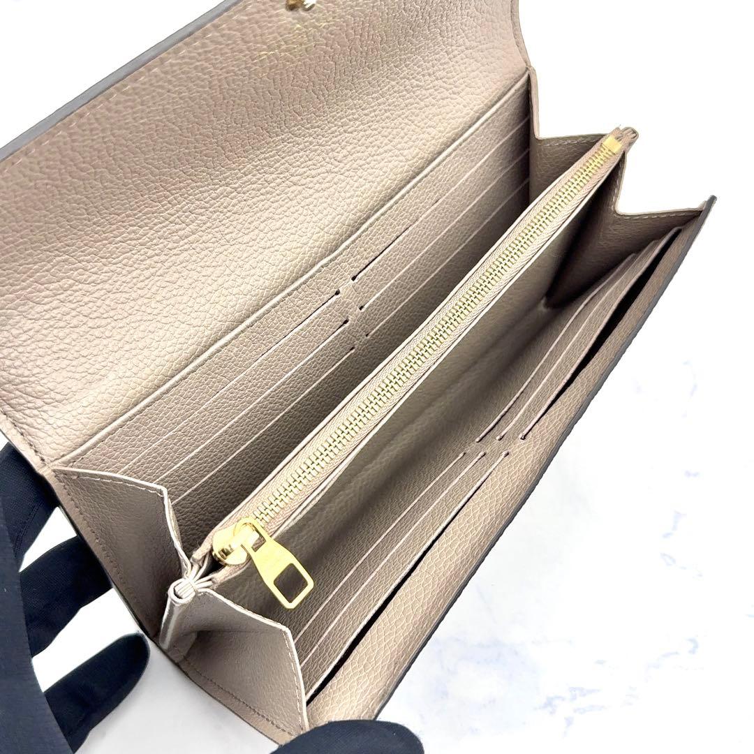 【新品級】ルイヴィトン アンプラント サラ トゥルトレール 長財布 ベージュ