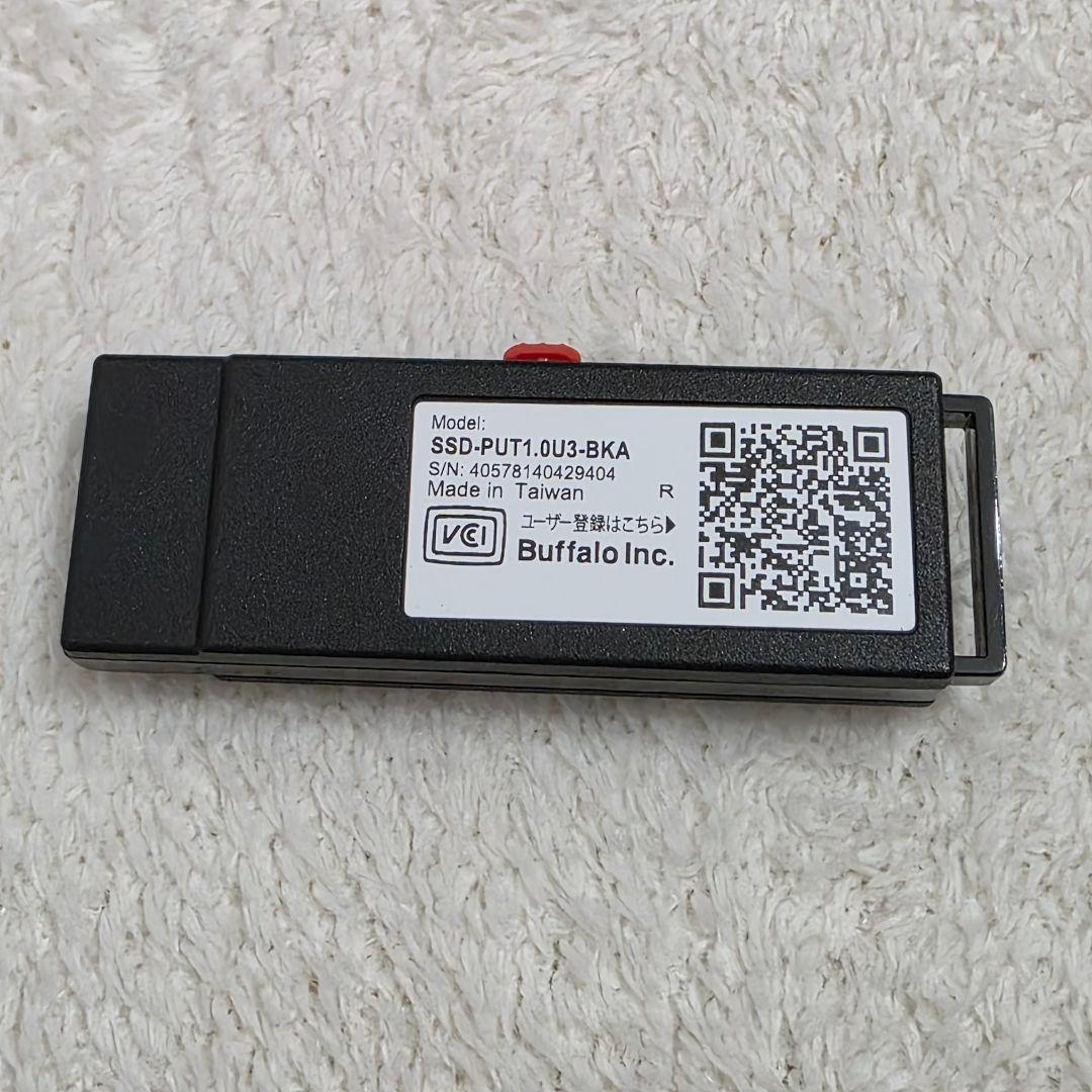 BUFFALO ポータブルSSD USB接続 SSD-PUT1.0U3-BKA