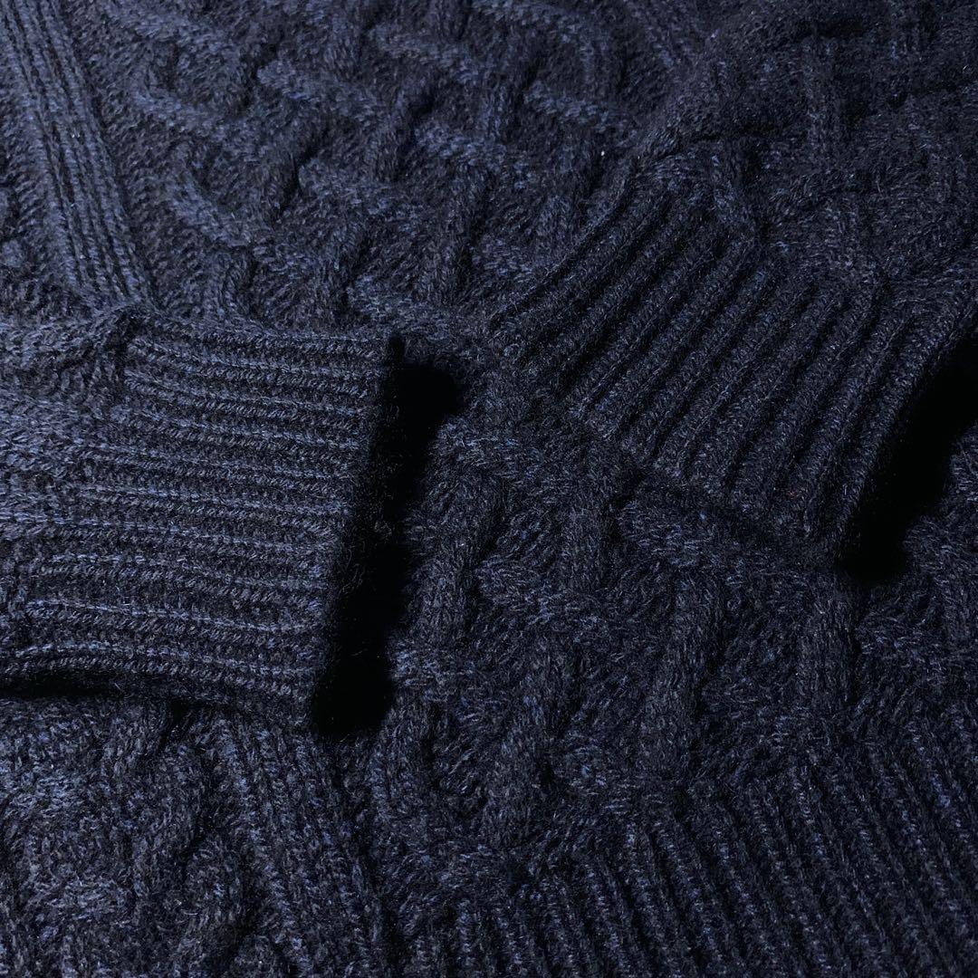 トゥモローランド カシミヤ100% フィッシャーマンセーター アランニット 紺