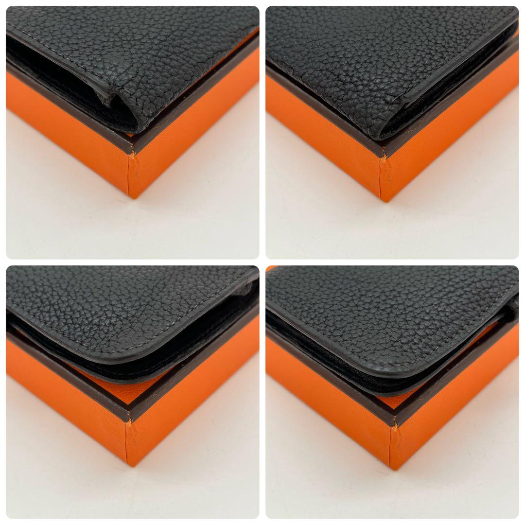 エルメス　ドゴン　コンパクト　ケース　キーケース　ブラック　チェーン