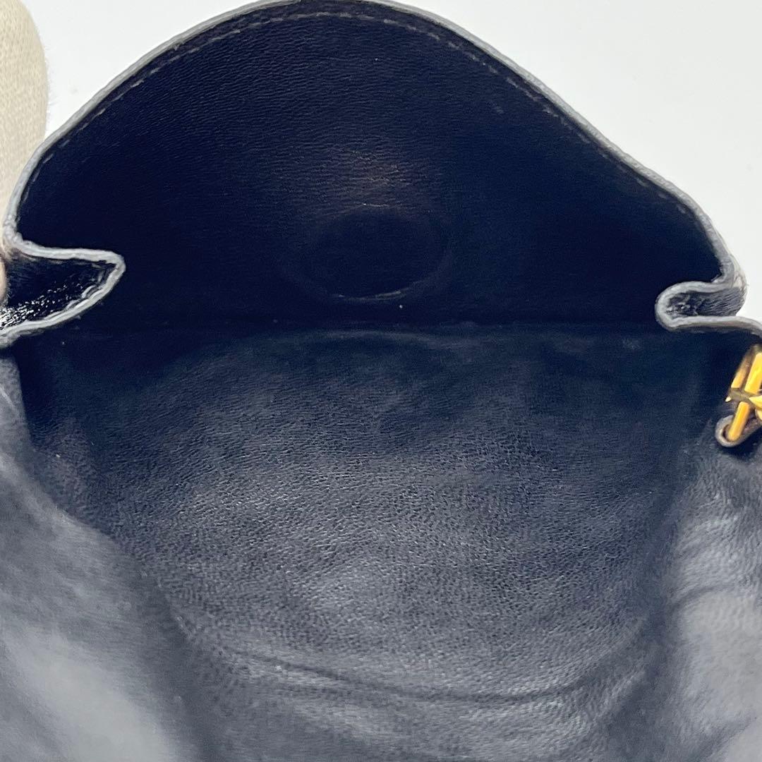 エルメス　ドゴン　コンパクト　ケース　キーケース　ブラック　チェーン