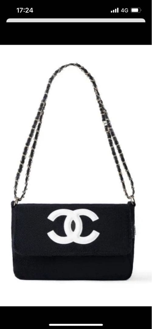 れいCHANEL シャネル ミニバッグ ポーチ ブラック×ホワイトロゴ︎︎︎︎︎︎☑︎