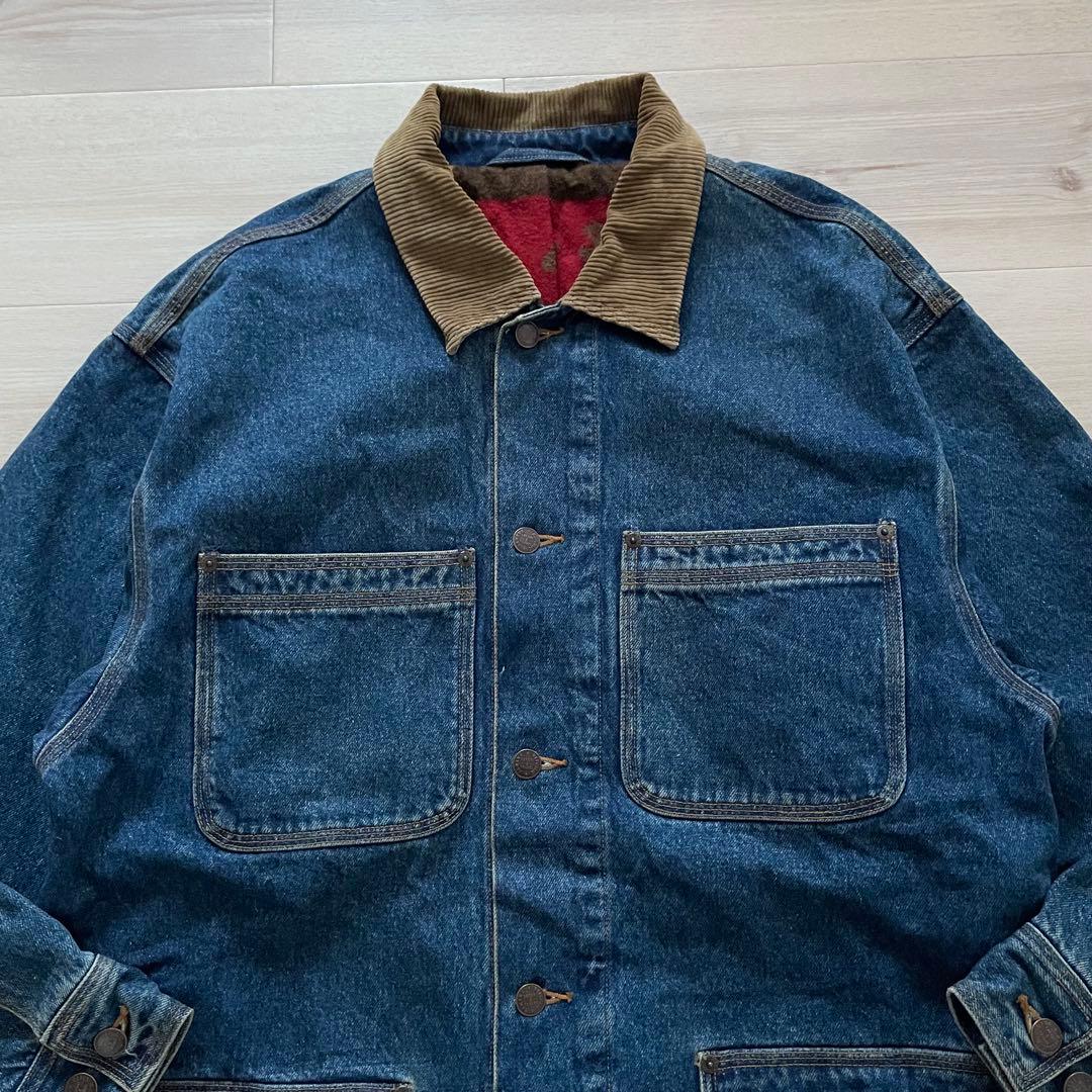 80s BANANA REPUBLIC デニムカバーオール 襟コーズ 地球儀タグ