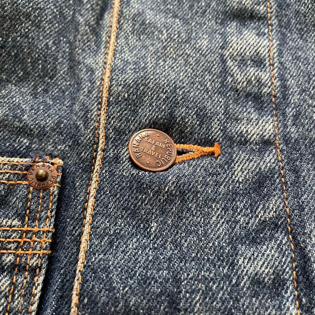 80s BANANA REPUBLIC デニムカバーオール 襟コーズ 地球儀タグ