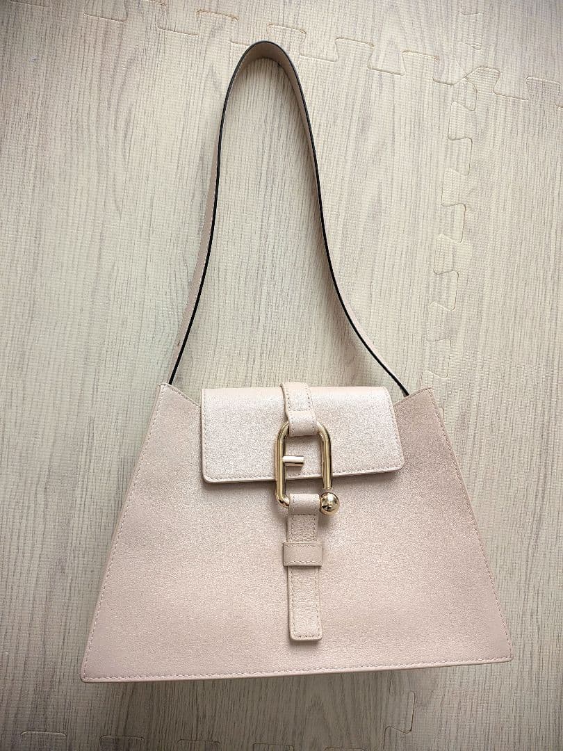 フルラ　FURLA　ベージュ ピンク　ハンドバッグ