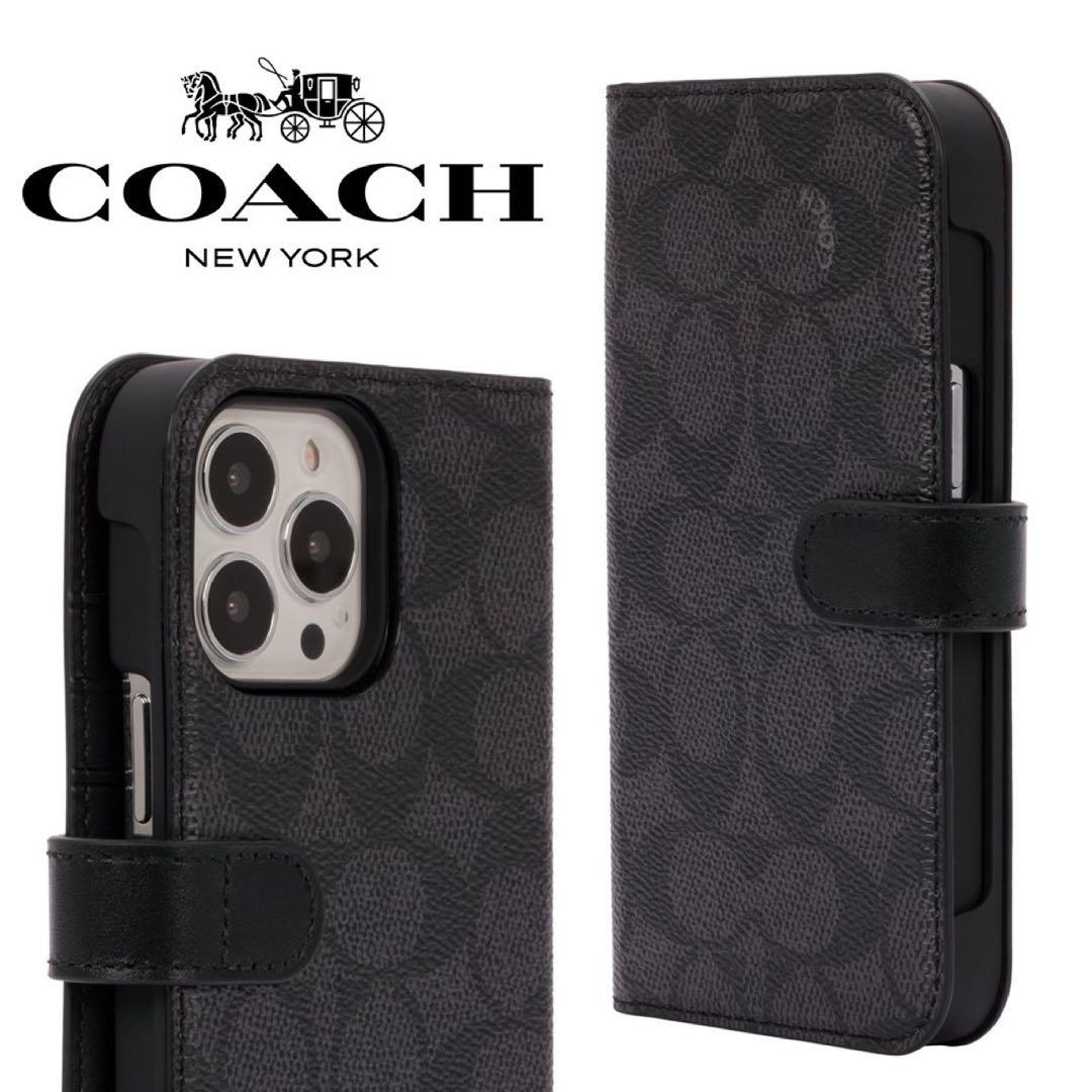 コーチ Coach 手帳型 iPhone11ProMax 用 ケース ブラック