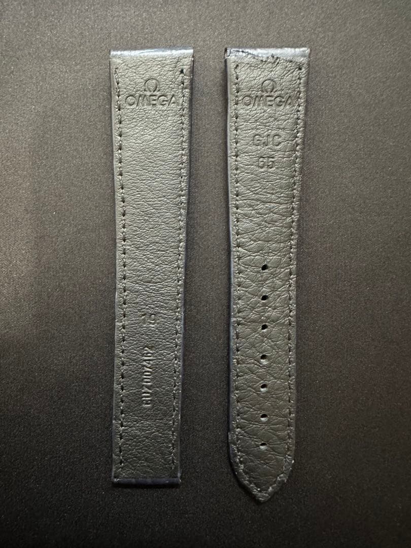 【純正品】OMEGA ネイビーアリゲーターレザーストラップ 19mm