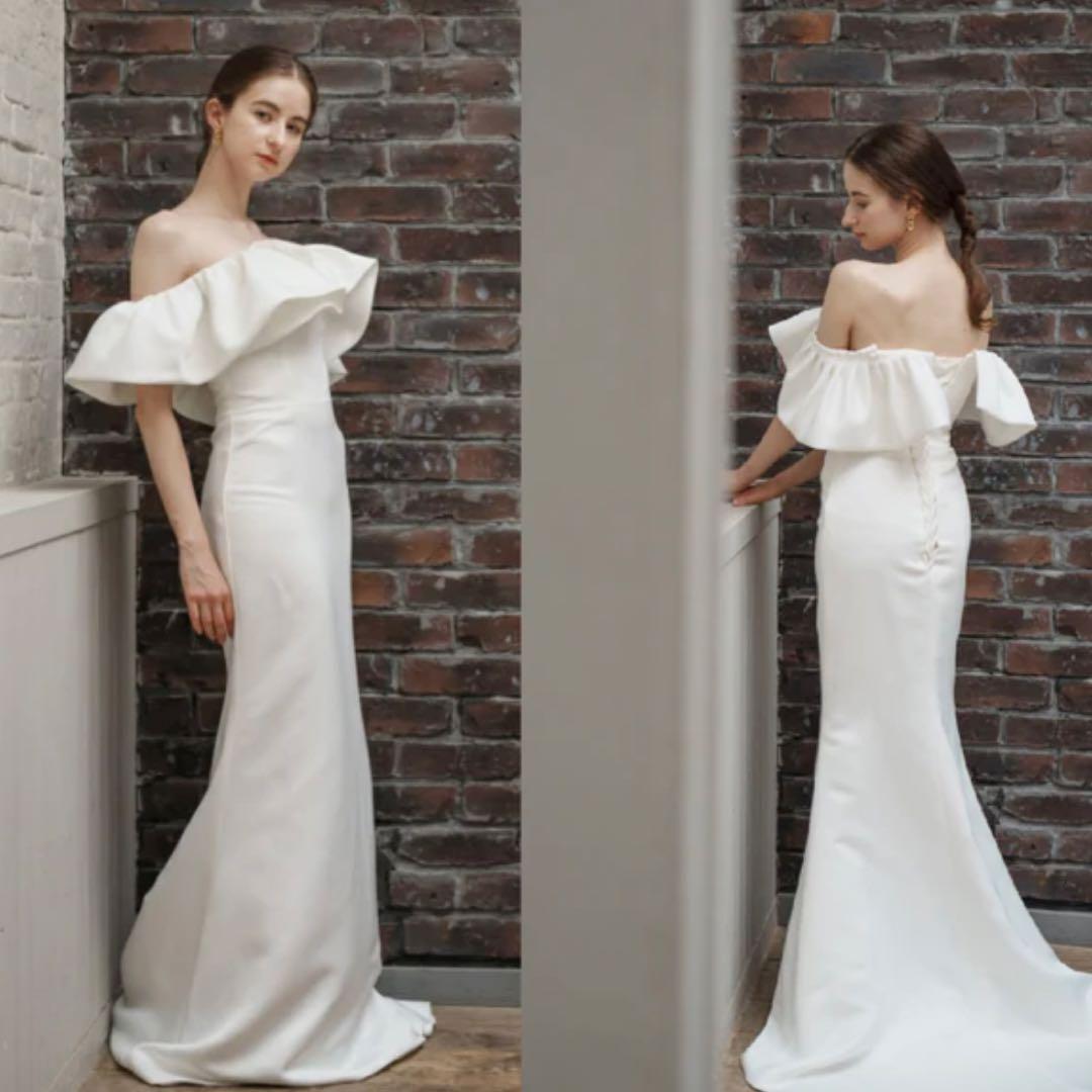 【美品】ドレスプロダクション ウェディングドレスw268