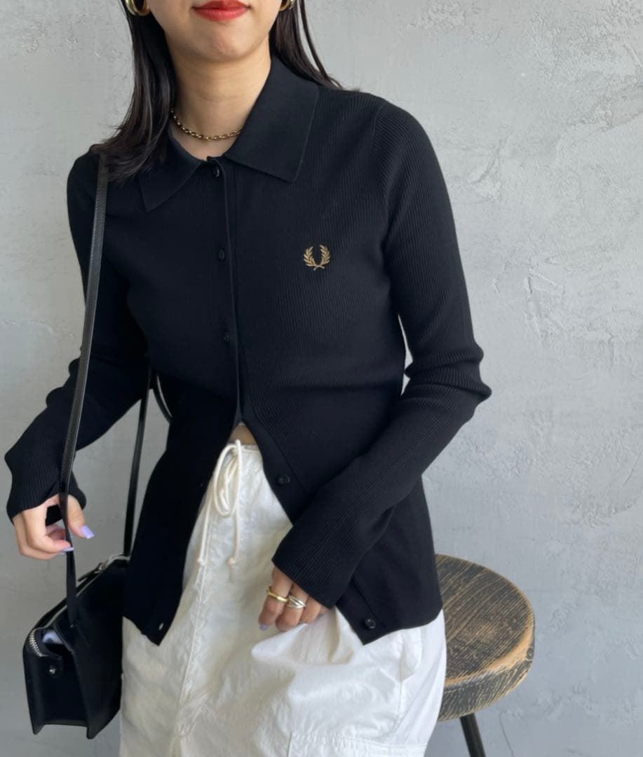 FRED PERRY フレッドペリー 別注 ワンポイントロゴ刺繍 リブニット