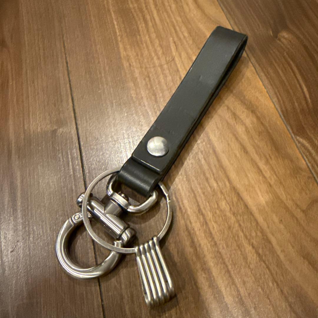 hender scheme ブラックレザー キーフロック キーホルダー