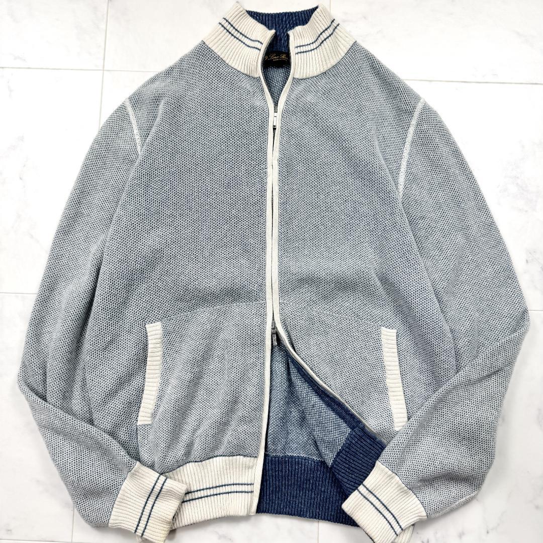 ロロピアーナ ニット カシミア シルク ブルー ドライバーズニット Lサイズ