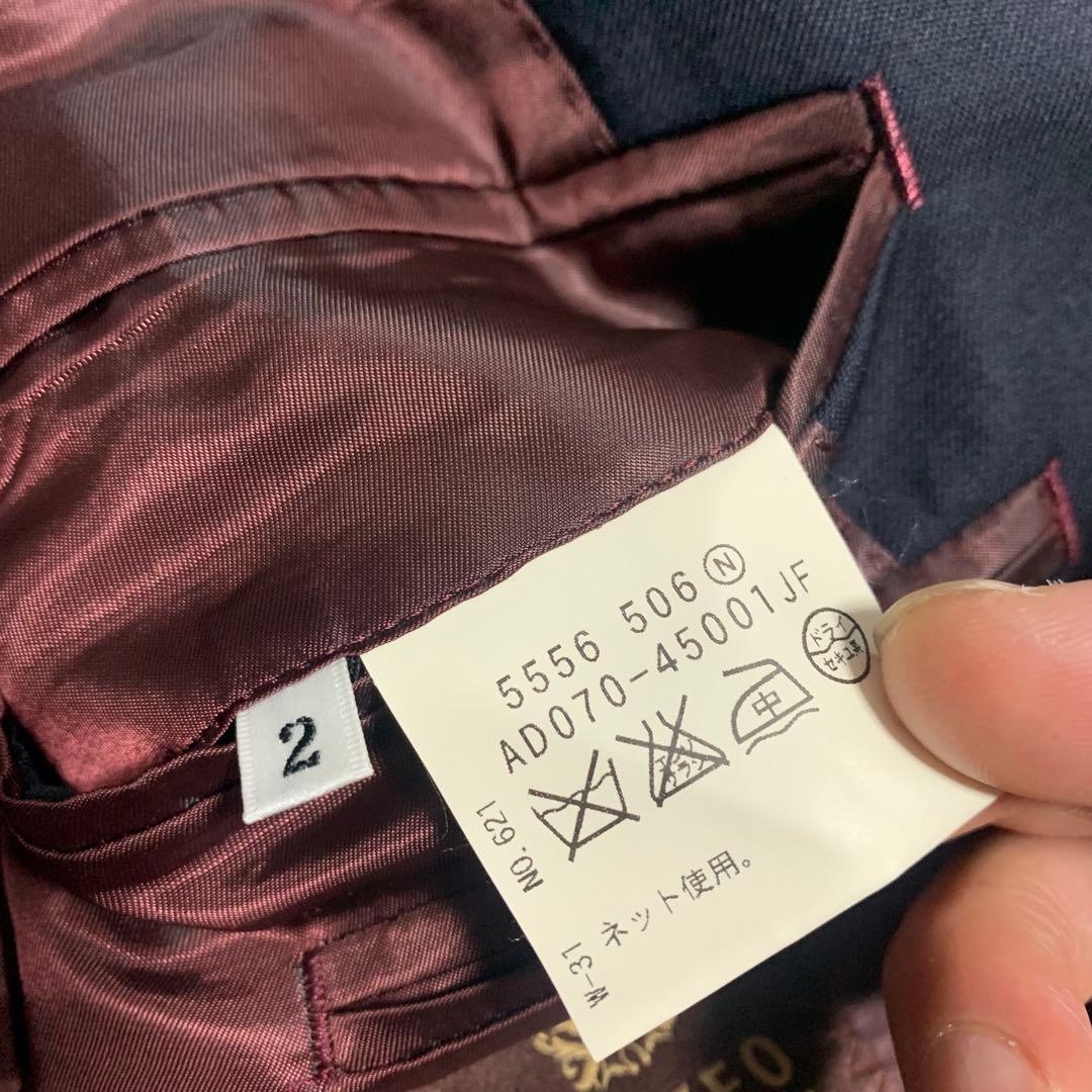 極美品 タケオキクチ カノニコ スーツ セットアップ 3ピース 赤タグ ネイビー