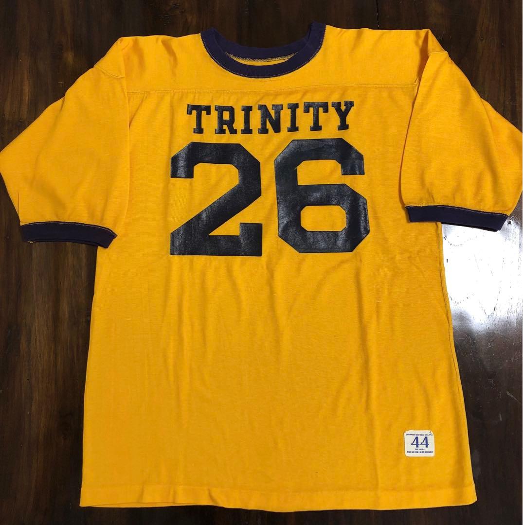 60sチャンピオン　フットボール　Tシャツ　カレッジ　70s 80s ナス紺