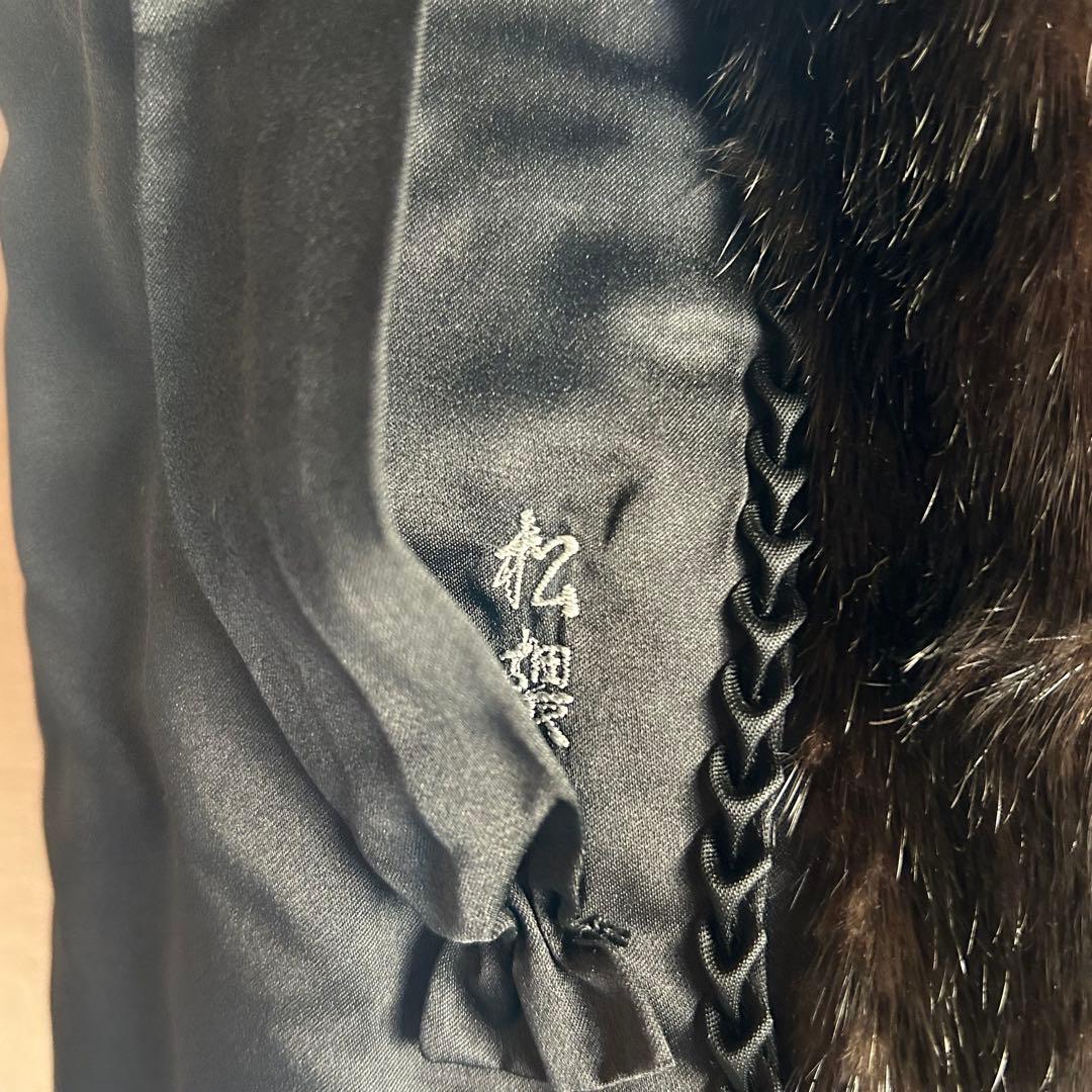 高級 SAFURON OSFUR ダークブラウン ミンクファーロングコート