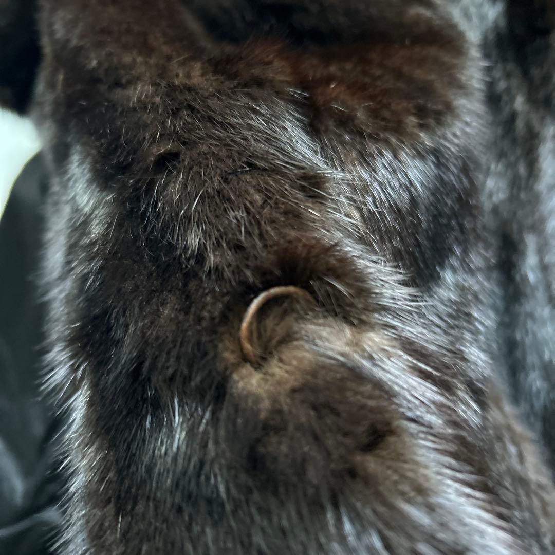 高級 SAFURON OSFUR ダークブラウン ミンクファーロングコート