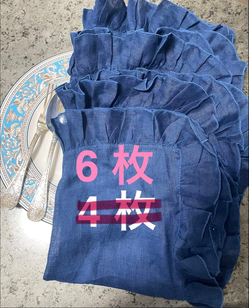 未使用 ボルゴデレトヴァーリエ リネン テーブルナプキン イタリア製 6枚セット