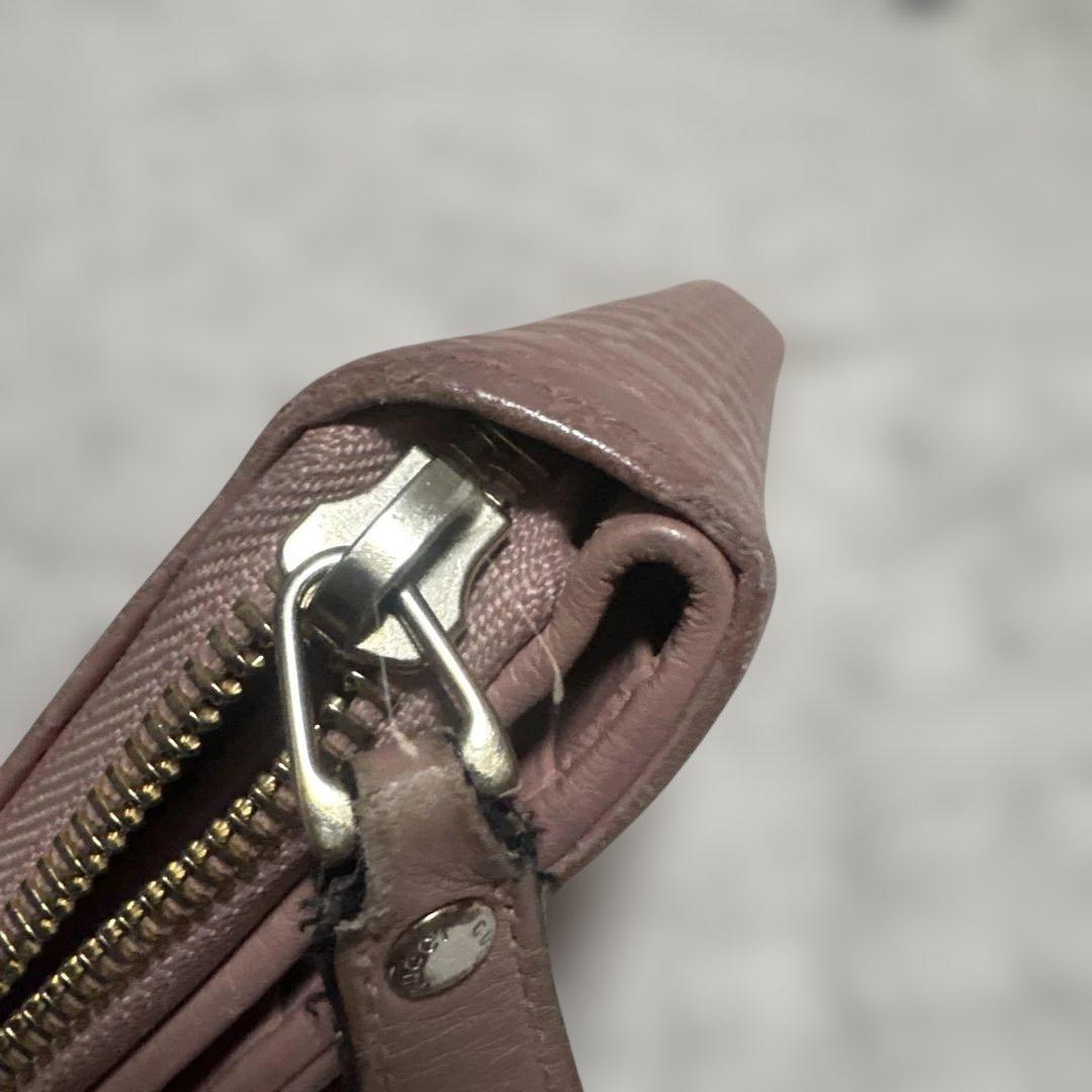 【送料込】GUCCI ピンク レザー 長財布 GGパターン レア