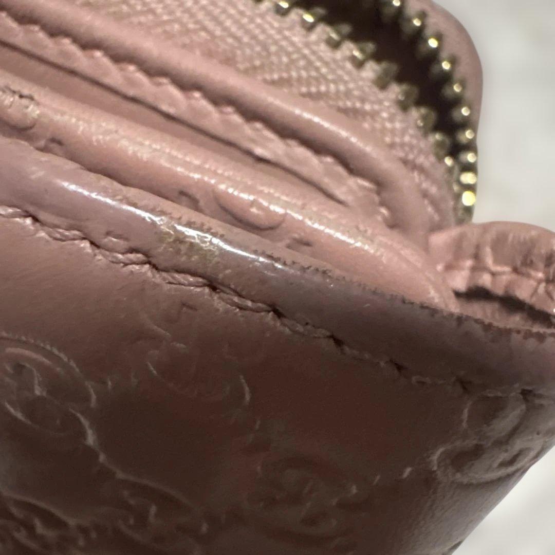 【送料込】GUCCI ピンク レザー 長財布 GGパターン レア