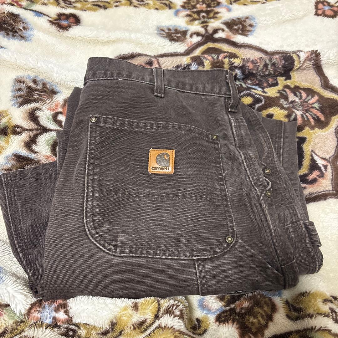W34 カーハート ダブルニー　ブラウン