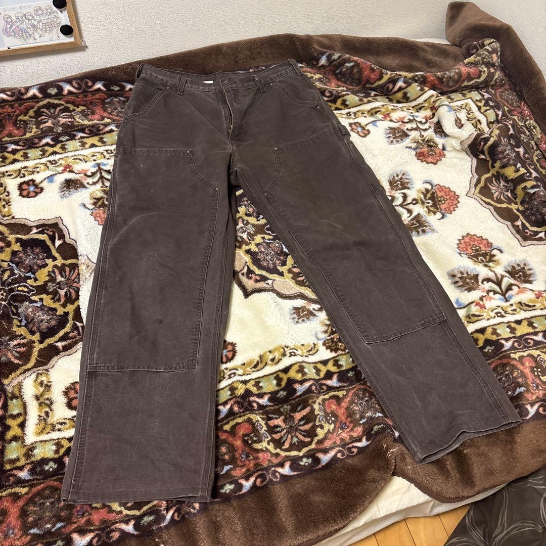 W34 カーハート ダブルニー　ブラウン