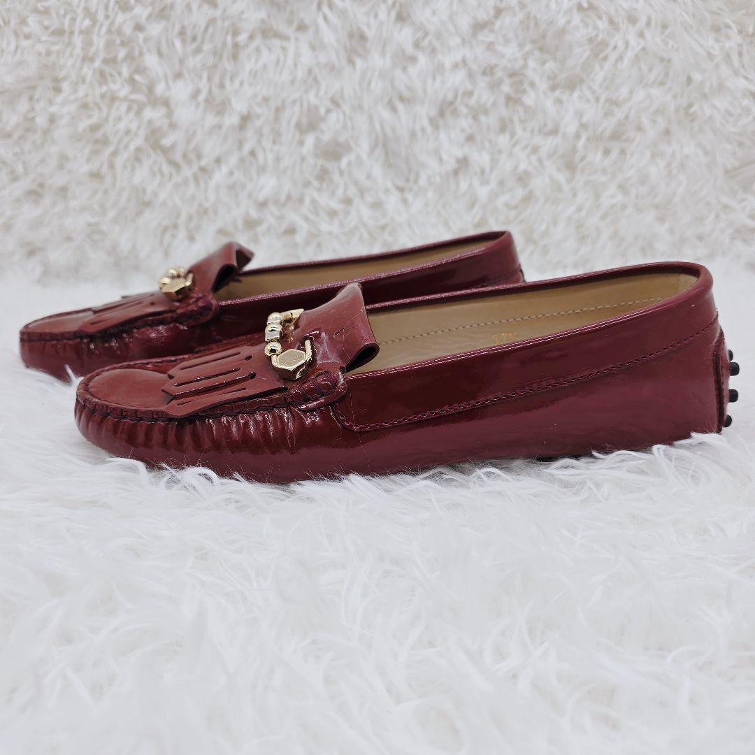 ✨超美品✨TOD'S エナメル タッセル ドライビングシューズ 24.5cm