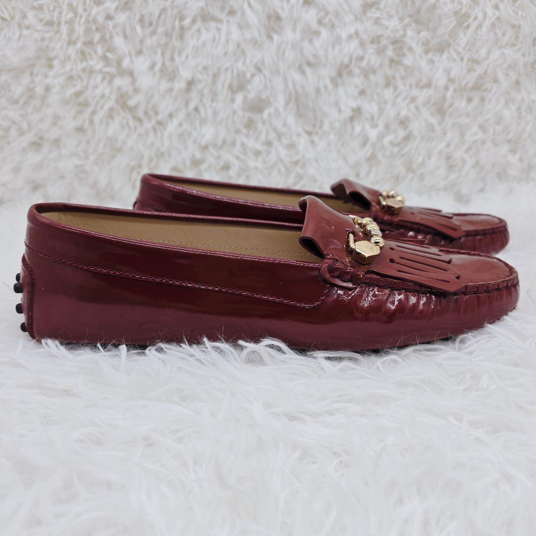 ✨超美品✨TOD'S エナメル タッセル ドライビングシューズ 24.5cm