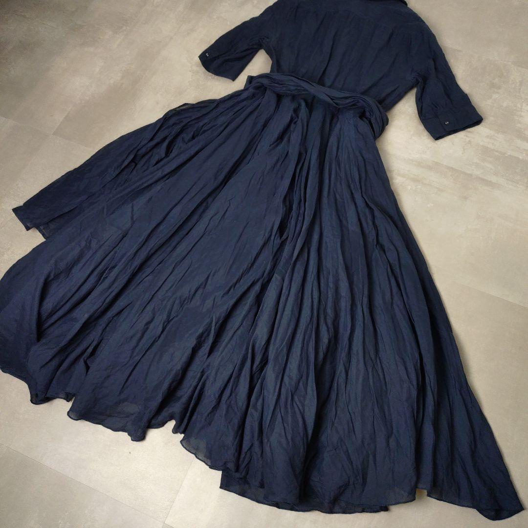 JENNE ジェンヌ　オードリールックエアリーワンピース フレア M ネイビー