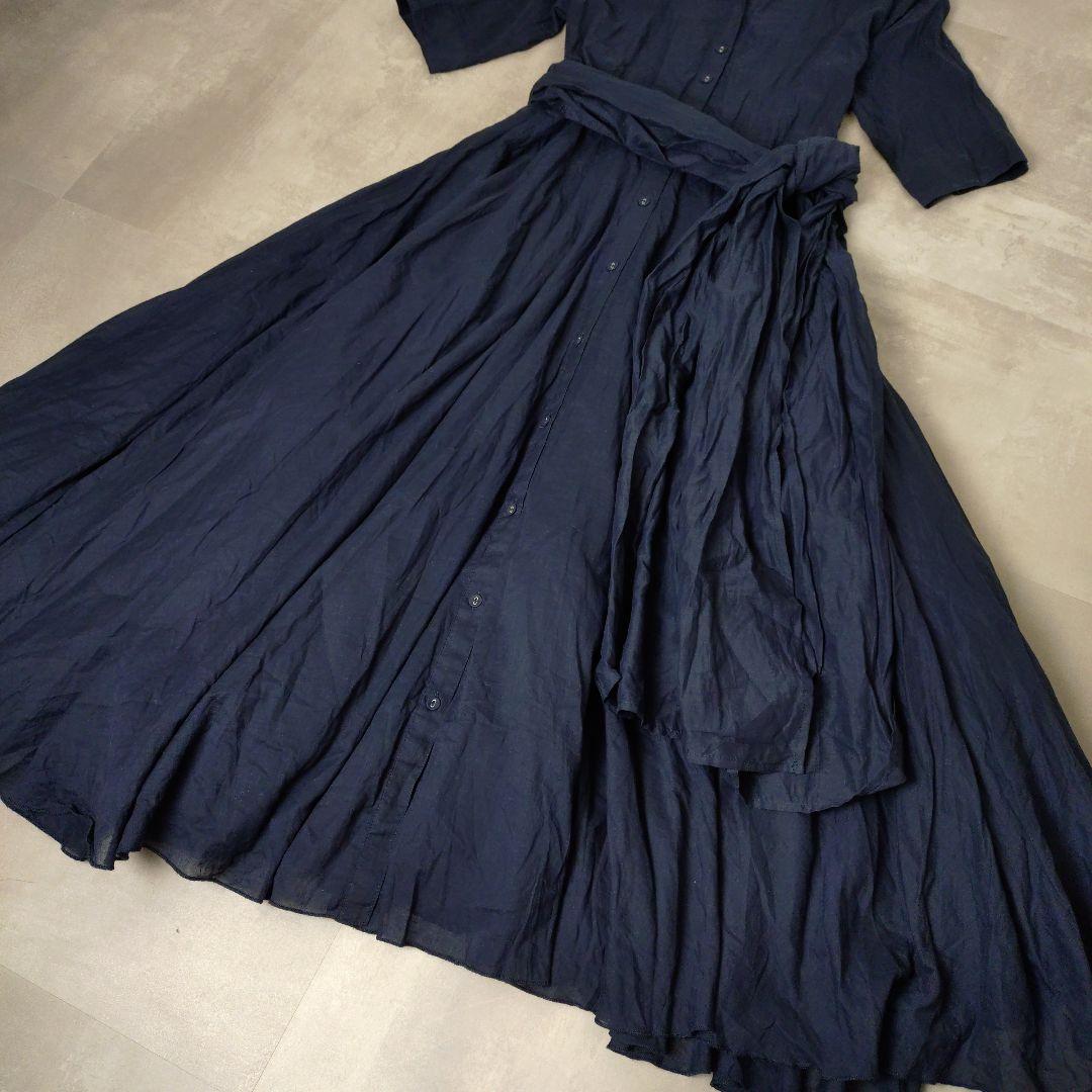 JENNE ジェンヌ　オードリールックエアリーワンピース フレア M ネイビー