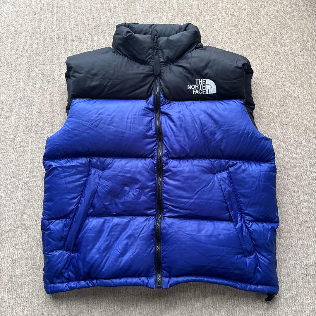 真*紀様 THE NORTH FACE ヌプシベスト ダウンベスト L 青黒 バ