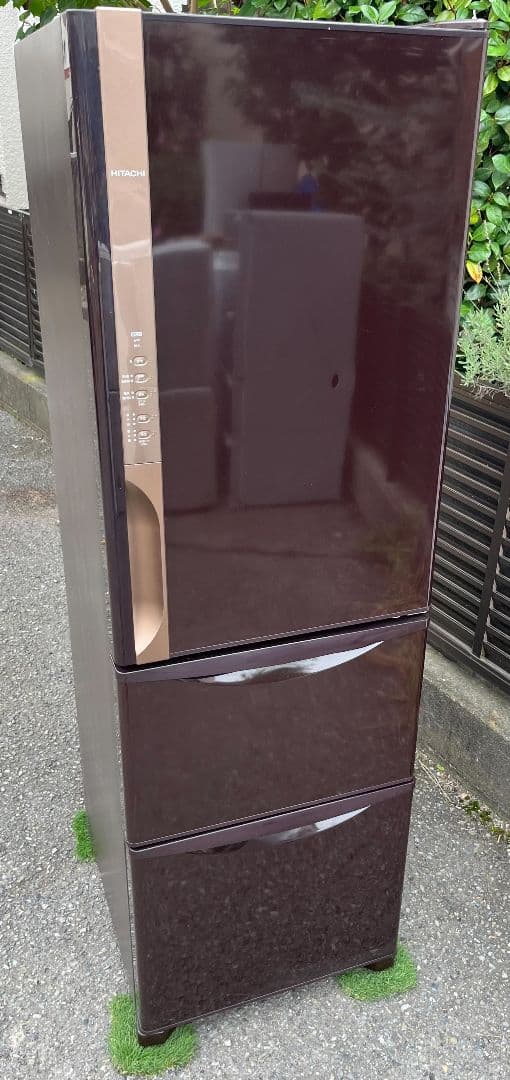 日立大型3ドア冷凍冷蔵庫315L真ん中野菜室うるおいチルド自動製氷機能付19年製