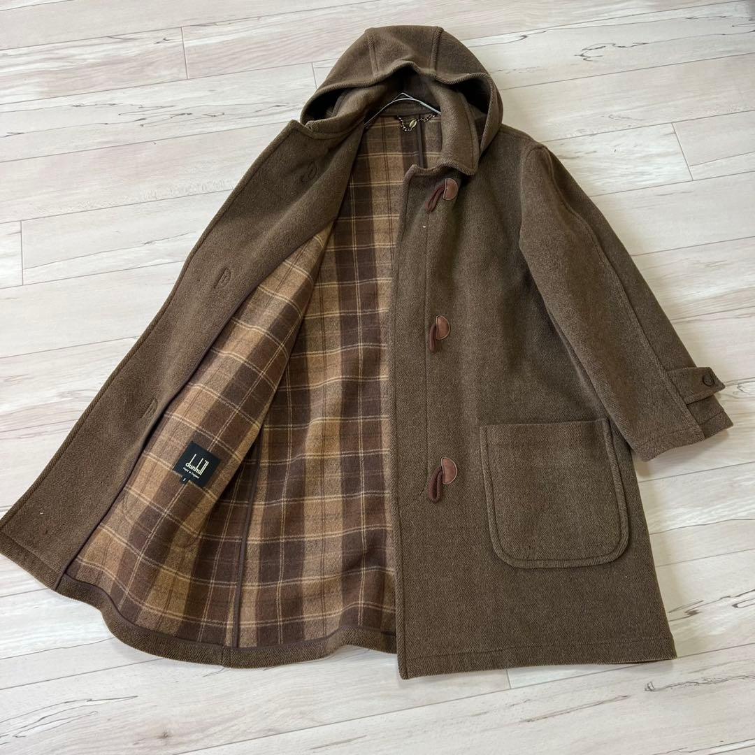 Dunhill ダンヒル ウールダッフルコート イングランド製 ヘリンボーン