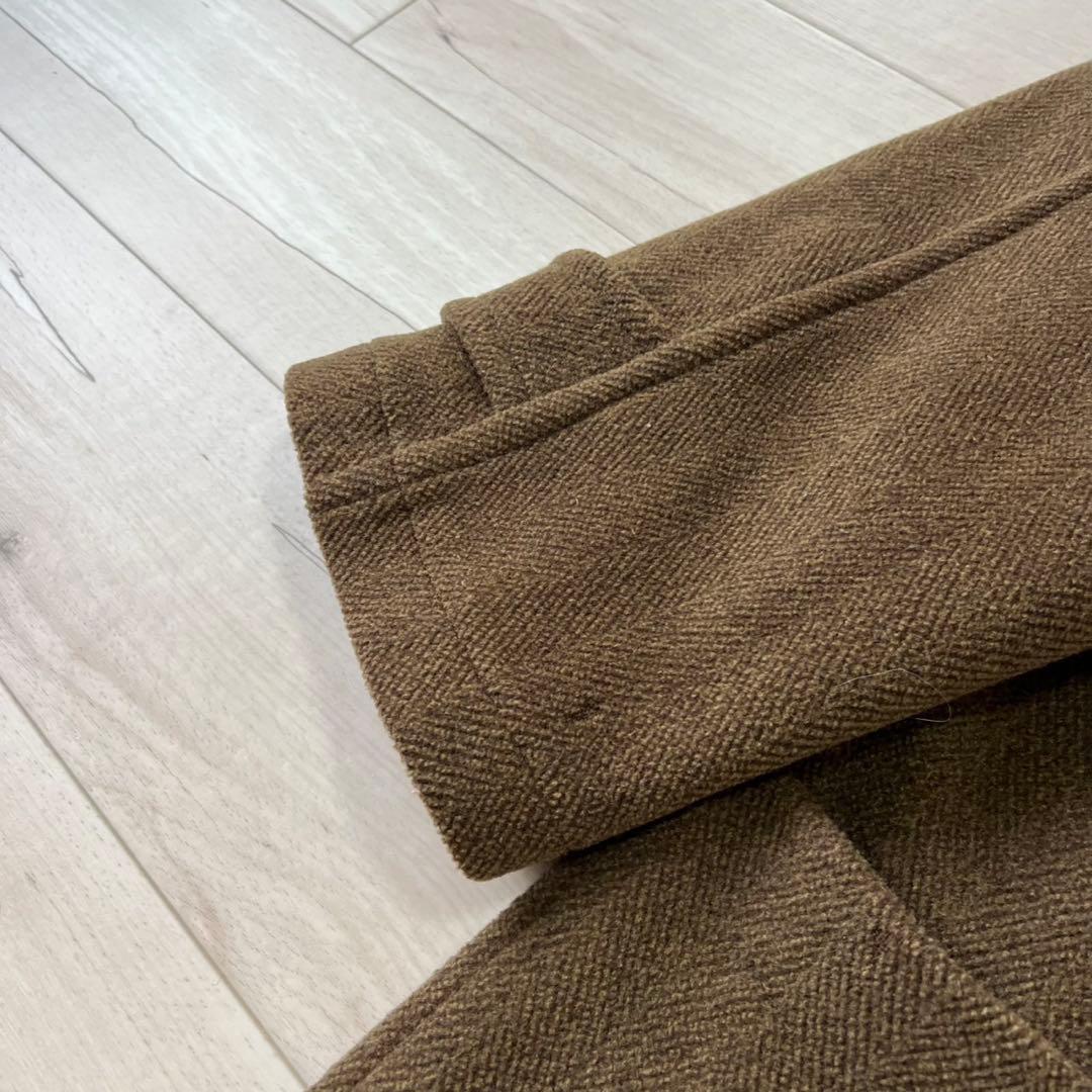 Dunhill ダンヒル ウールダッフルコート イングランド製 ヘリンボーン