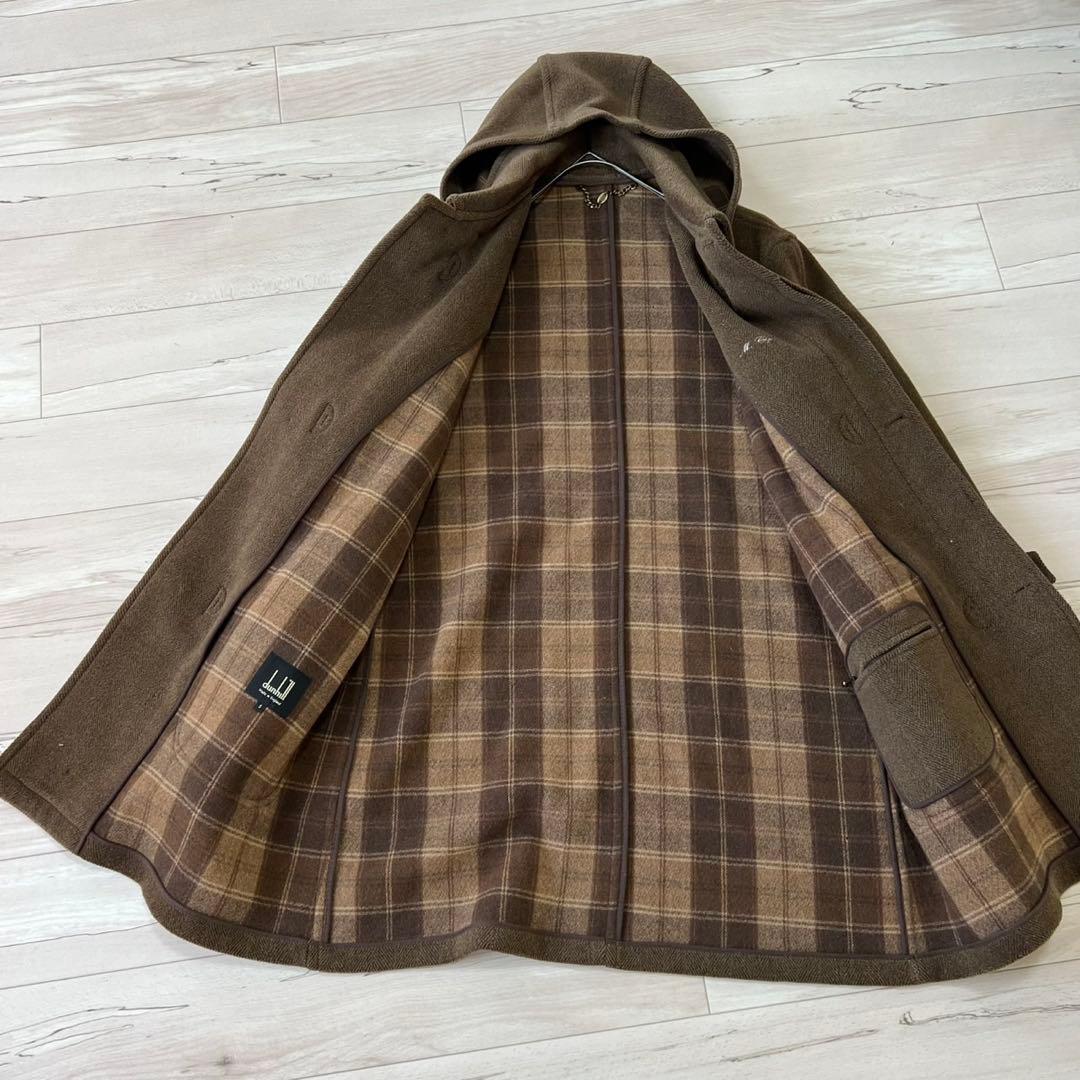 Dunhill ダンヒル ウールダッフルコート イングランド製 ヘリンボーン