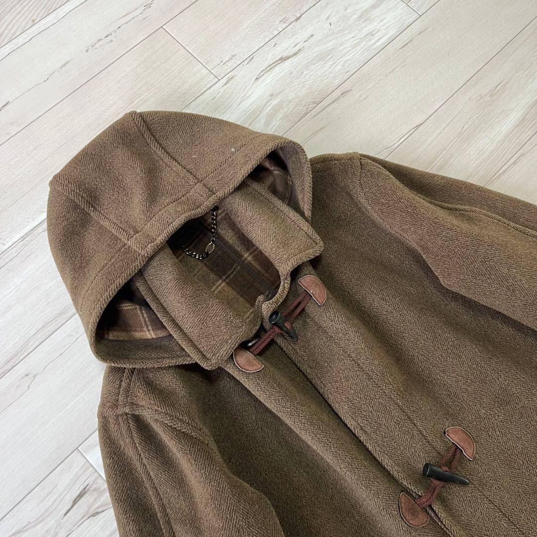 Dunhill ダンヒル ウールダッフルコート イングランド製 ヘリンボーン